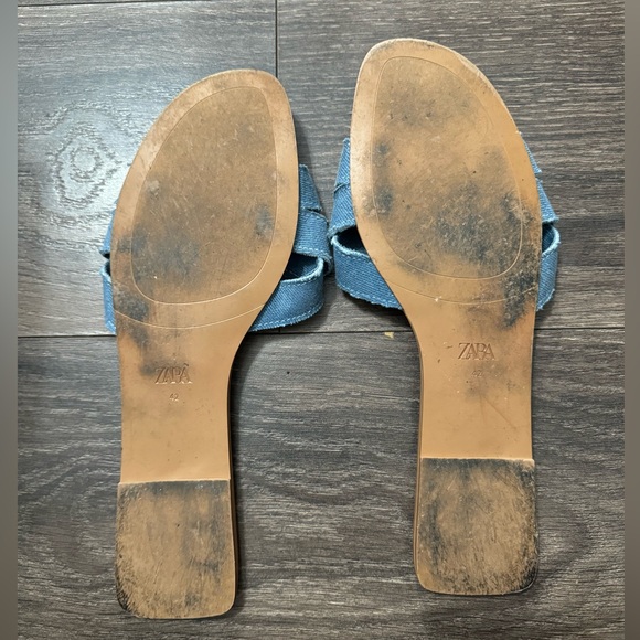 Zara Denim Flat sandals size 42-Preloved - Picture 6 of 6